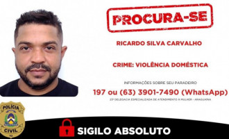 Suspeito de violência doméstica é procurado pela Polícia Civil do Tocantins