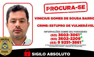 Divulgação da Polícia Civil do Tocantins com informações do procurado