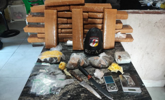 Drogas apreendidas pela Polícia Militar durante a operação em Araguaína