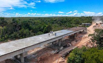 Obras da Ponte Caracol avançam e já alcançam 75% de execução na TO-110, no Jalapão