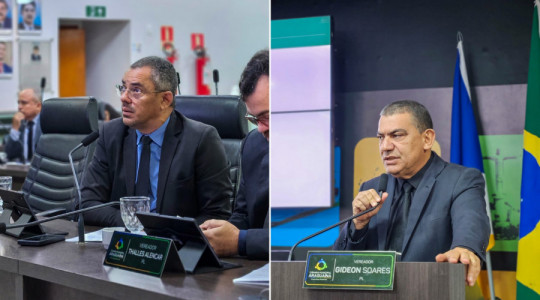 Os vereadores Terciliano Gomes e José da Guia durante sessão ordinária na Câmara Municipal de Araguaína, nesta quarta-feira (1º)