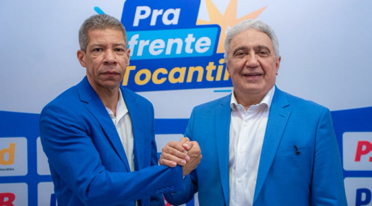 Laurez Moreira apresentou o Coronel Silva Neto como pré-candidato a vice-governador durante coletiva em Palmas.